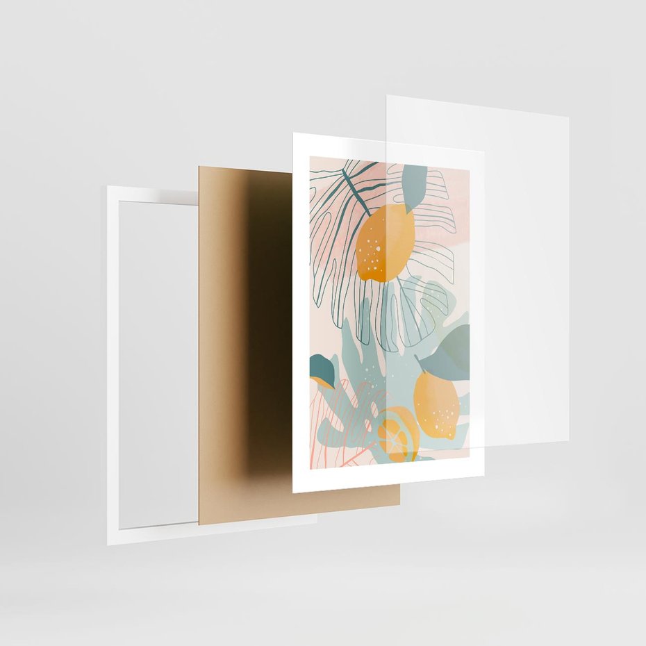 Plakat w ramie 30x40 - Świeżość Natury - plakat, nowoczesna grafika - rama biała