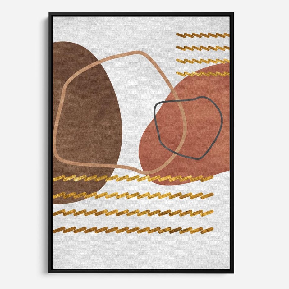 Obraz w ramie 70x100 - Odbicie światła serca - abstrakcyjne rozlane plamy, boho styl - rama czarna