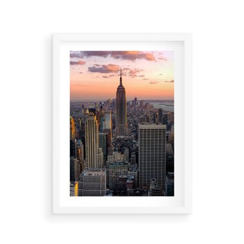 Plakat w ramie 30x40 - Nowojorskie Wieżowce - Nowy York, wieżowce - rama biała