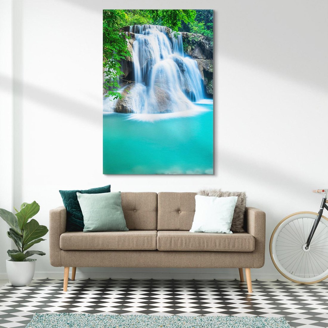 Obraz na płótnie 70x100 - Tajlandia: wodospad w zielonym lesie - Tajlandia, wodospad