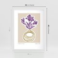 Plakat w ramie 30x40 - Migocące Anomalie - abstrakcyjne liście, kwiaty tropikalne w wazonie - rama biała