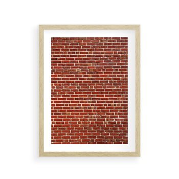Plakat w ramie 40x50 - Mur z Cegieł - cegły, mur - rama drewno