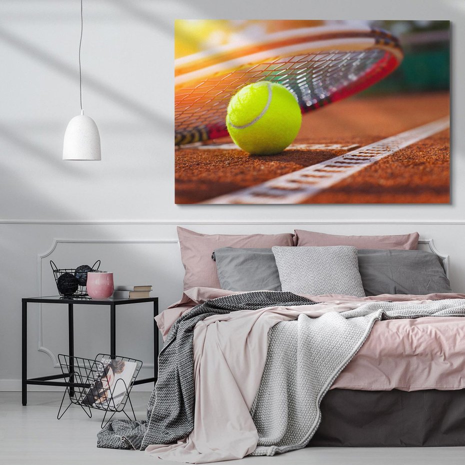 Obraz na płótnie 70x50 - Moc Tenisowej Pasji: Rakieta w Akcji - tenis, rakieta