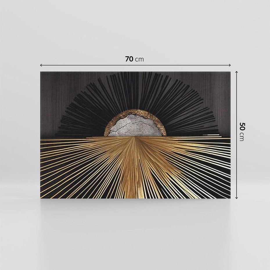 Obraz na płótnie 70x50 - Metaliczne Boho Abstrakcje - boho, słońce