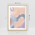 Plakat w ramie 30x40 - Przenikanie Niecodziennych Form - abstrakcyjne akwarelowe plamy, pastele - rama drewno