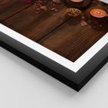 Plakat w ramie 40x50 - Relaksujące spa z pochodniami - spa, świece - rama czarna