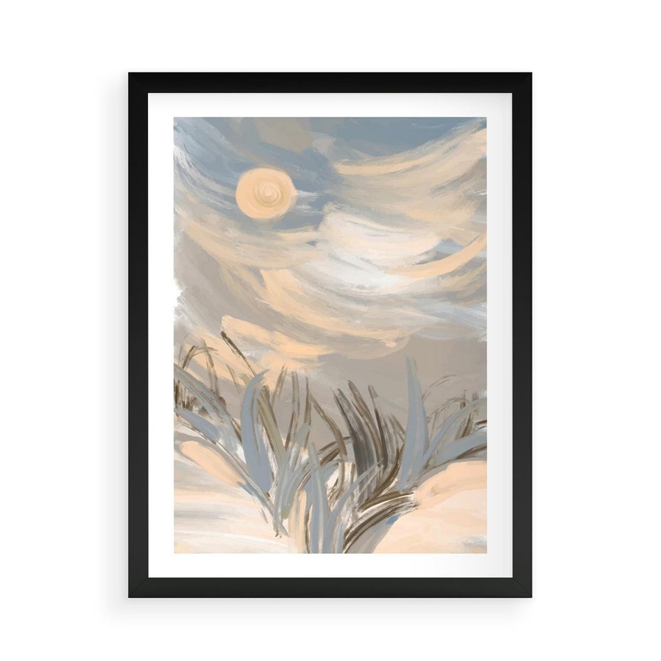 Plakat w ramie 50x70 - Światłości Taniec - akwarela, obraz - rama czarna