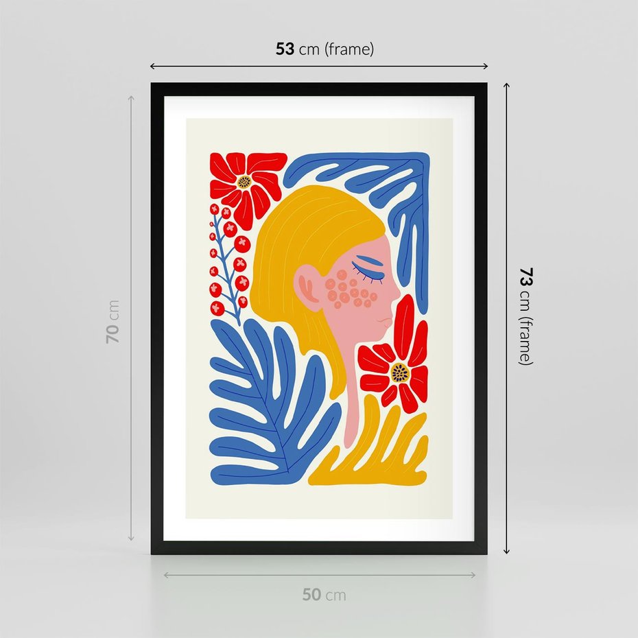 Plakat w ramie 50x70 - Kolorowe Rytmy - kobieca sztuka, abstrakcja - rama czarna