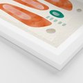 Plakat w ramie 30x40 - Księga Barw - abstrakcyjne formy, dominujący kolor pomarańczowy - rama biała