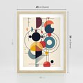 Plakat w ramie 40x50 - Rozbijające Barwne Granice - abstrakcyjna geometryczna kompozycja, koła linie - rama drewno
