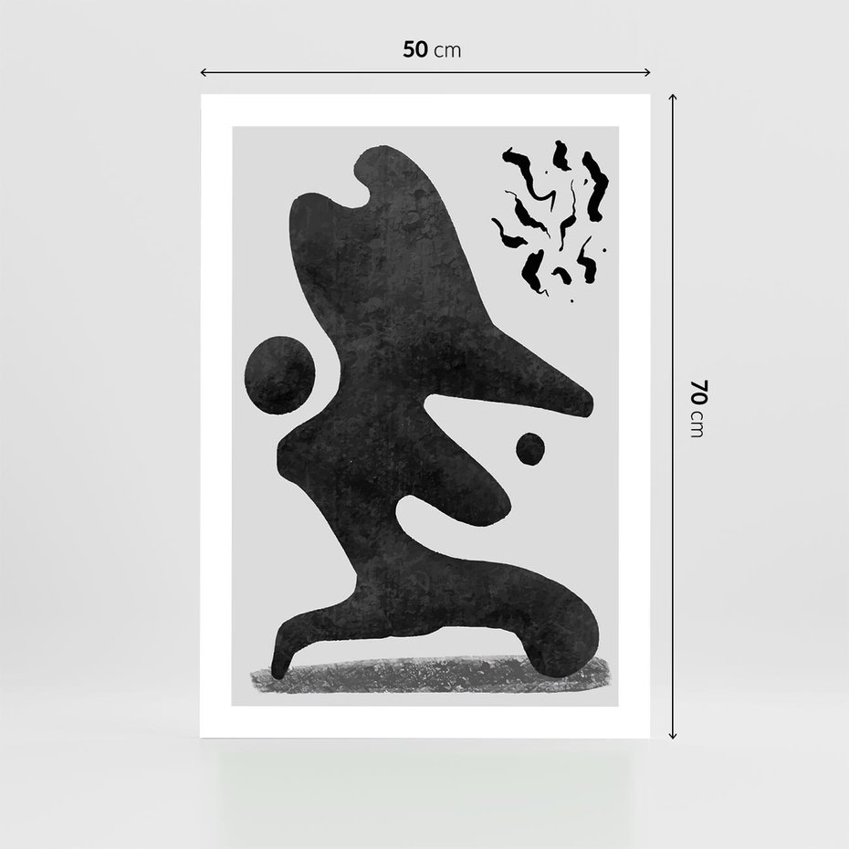 Plakat bez ramy 50x70 - Abstrakcja w Monochromii - nowoczesna grafika, abstrakcja