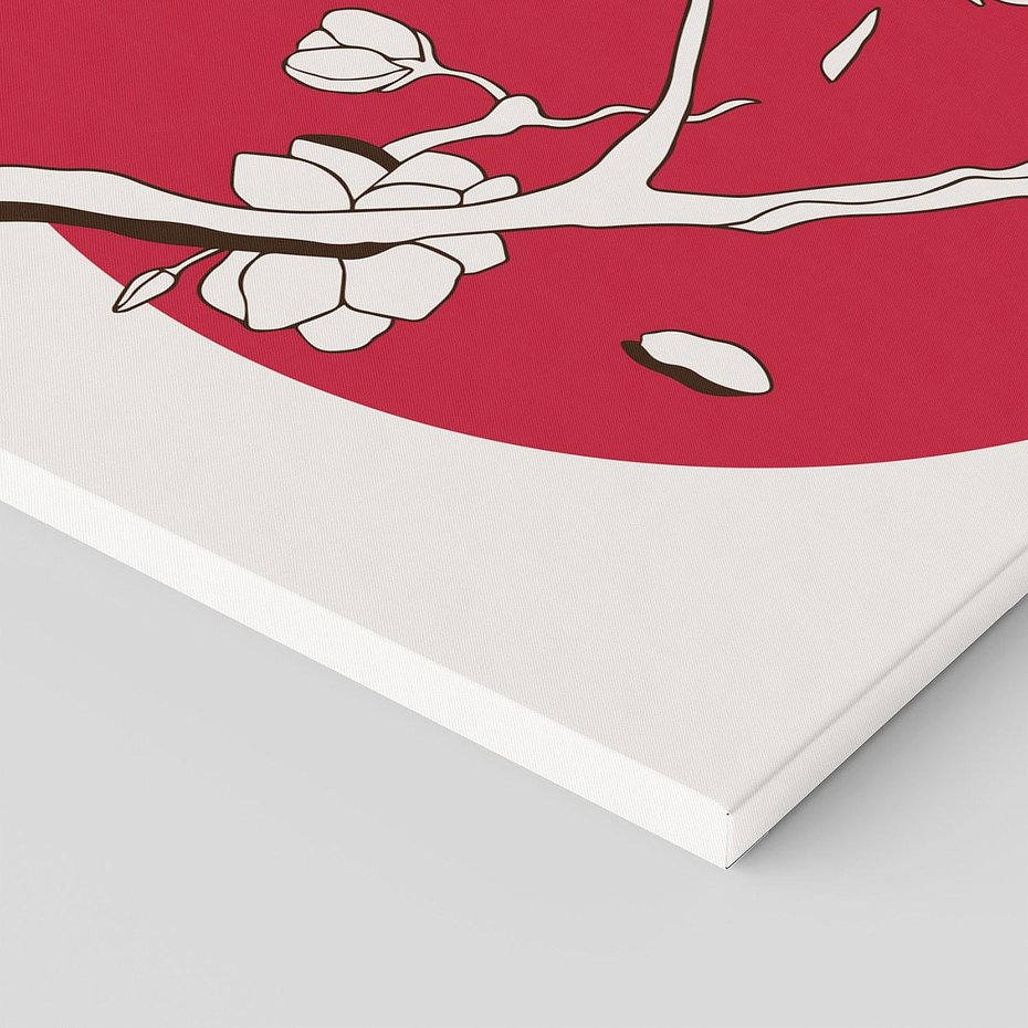 Obraz na płótnie 140x70 - Esencja Zen - kwiatnąca wiśnia, orientalna grafika