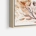 Obraz w ramie 50x50 - Nostalgiczne tańce pędzla - akwarelowe kwiaty, gałęzie - rama drewno