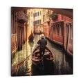 Obraz na płótnie 60x60 - Spokojna Wenecja - gondolier w gondoli, kanały Wenecji