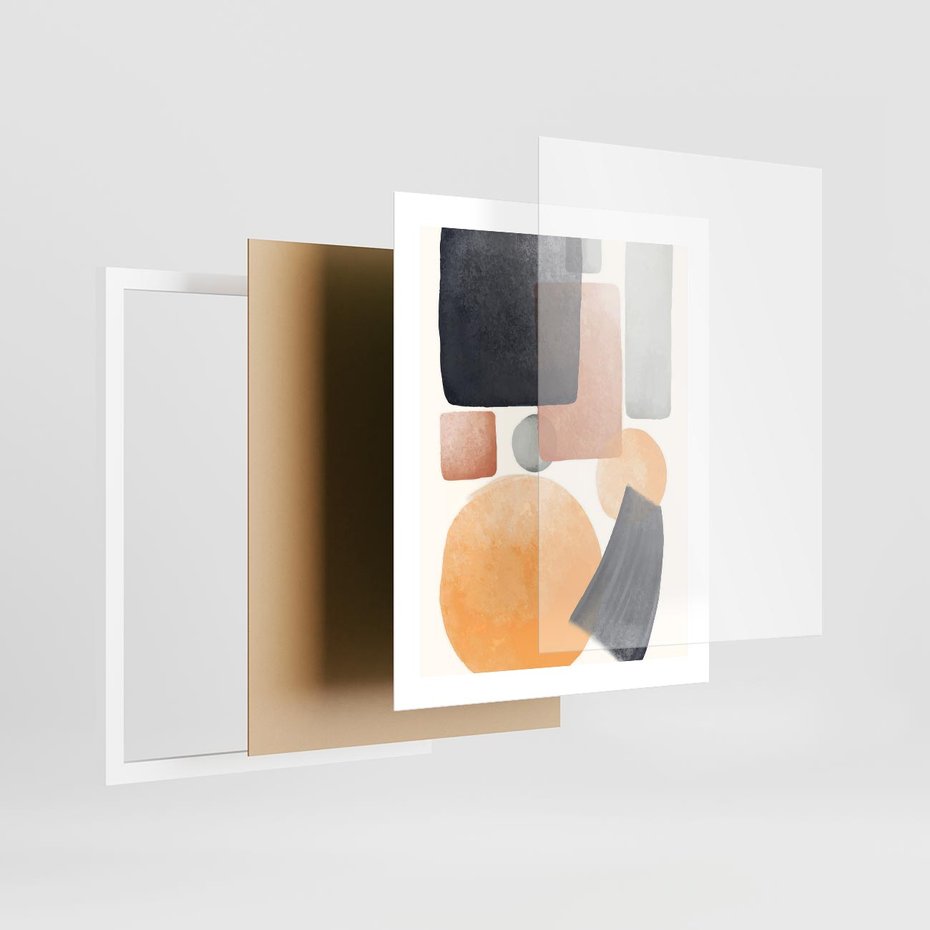 Plakat w ramie 40x50 - Geometria w Abstrakcji - abstrakcja, proste formy - rama biała