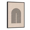 Obraz w ramie 50x70 - Migocące Echa - abstrakcyjne linie, geometria - rama czarna