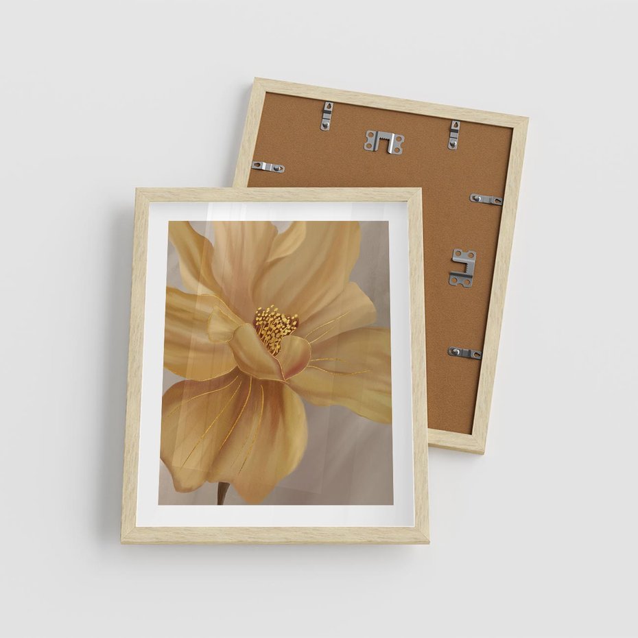 Plakat w ramie 40x50 - Kwiaty malowane olejem - eksplozja kolorów - kwiaty, malowane - rama drewno