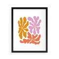 Plakat w ramie 40x50 - Rozbijające Refleksje - abstrakcyjne kolorowe kwiaty, minimlizm - rama czarna
