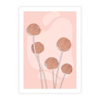 Plakat bez ramy 30x40 - Rozkwitające Emocje - minimalistyczny plakat, pudrowe kwiaty