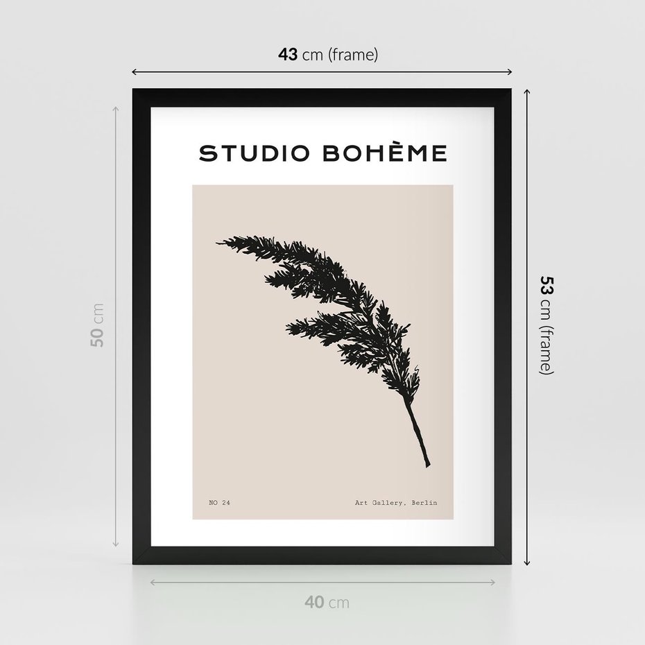 Plakat w ramie 40x50 - Boho Refrakcje Przestrzeni - boho plakat, roślina - rama czarna