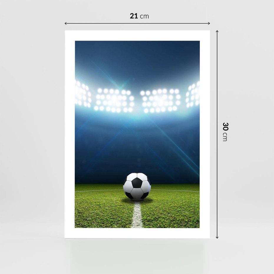 Plakat bez ramy 21x30 - Piłka w drodze do gola - piłka, gol