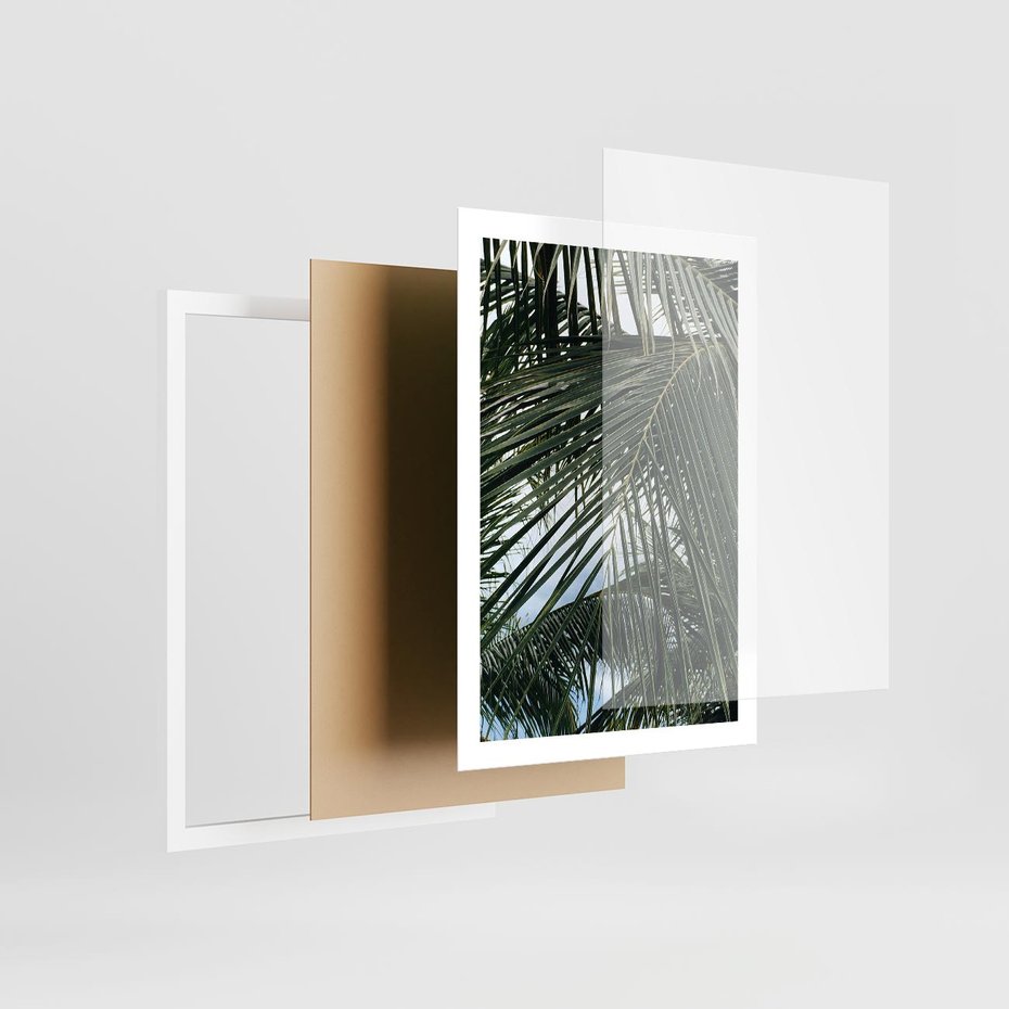Plakat w ramie 50x70 - Wakacyjna Magia - palmy, tropiki - rama biała