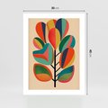 Plakat bez ramy 30x40 - Wnętrza Kształtów - abstrakcyjny kolorowy tęczowy obraz, inspiracje roślinne