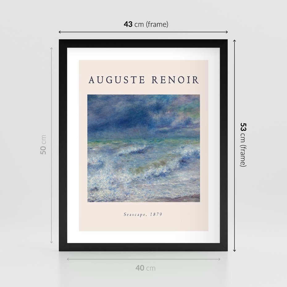 Plakat w ramie 40x50 - Auguste Renoir: Plakat z Pięknem Morza - auguste renoir, reprodukcja - rama czarna