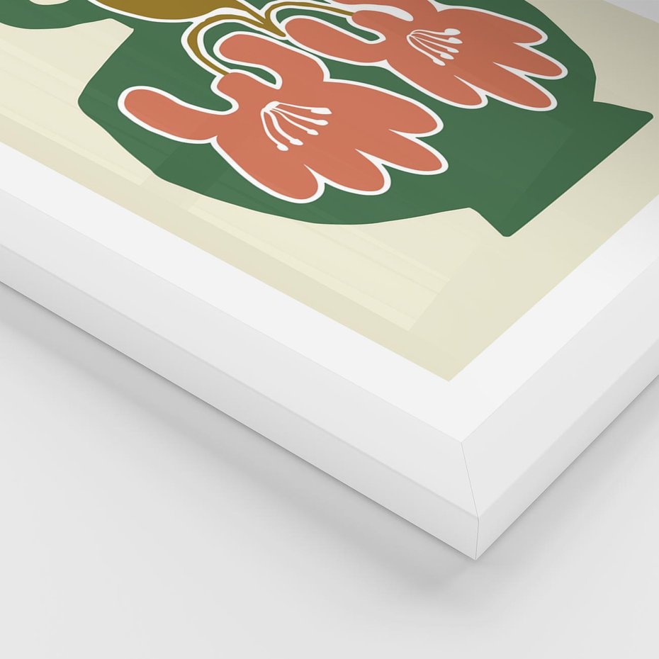 Plakat w ramie 40x50 - Kreatywne Impulsy - boho styl, wazon - rama biała