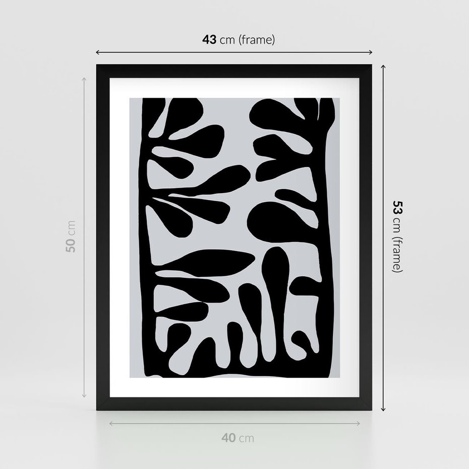 Plakat w ramie 40x50 - Taniec Kształtów - matisse, sztuka nowoczesna - rama czarna