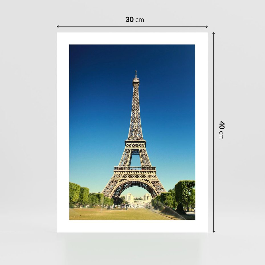 Plakat bez ramy 30x40 - Ikoniczny symbol miasta - wieża, Eiffla
