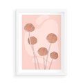 Plakat w ramie 50x70 - Rozkwitające Emocje - minimalistyczny plakat, pudrowe kwiaty - rama biała