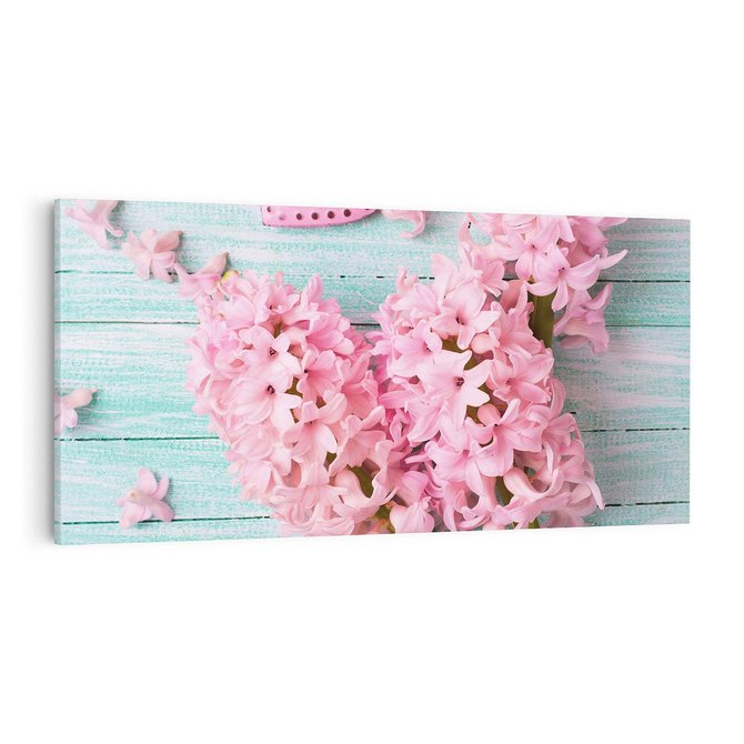 Obraz na płótnie 100x50 - Hiacynty w Kwiatowej Kompozycji - hiacynty, kwiaty