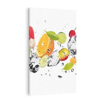 Obraz na płótnie 80x120 - Świeżość letnich owoców - woda, owoce
