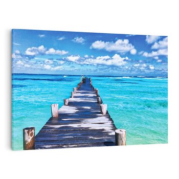 Obraz na płótnie 100x70 - Molo na Plaży Morza - molo, plaża