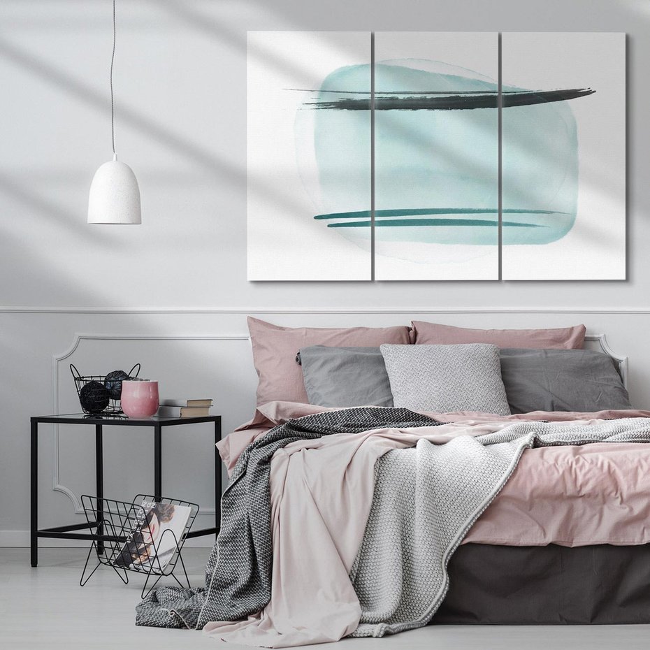 Obraz na płótnie 120x80 - Turkusowy Świat - minimlizm, abstrakcja