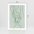 Plakat bez ramy 50x70 - Spokojne Objęcia Natury - abstrakcja, zielony szkic