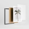 Plakat w ramie 50x70 - Wakacyjne Marzenia - palma na tle nieba - rama czarna