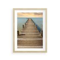 Plakat w ramie 30x40 - Pomost ku morzu - pomost, morze - rama drewno