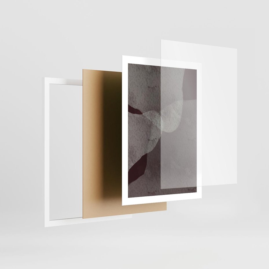 Plakat w ramie 50x70 - Obce Odcienie - mroczny plakat, nowoczesne wnętrza - rama biała