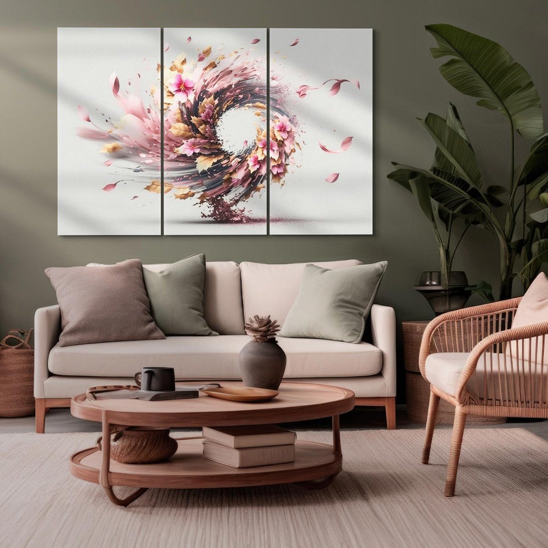 Obraz na płótnie 120x80 - Kwiatowy Wir - nowoczesna grafika komputerowa, wir z kwiatów