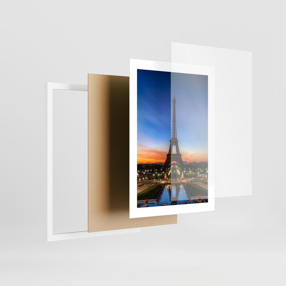 Plakat w ramie 30x40 - Wieża Eiffla w Innej Odsłonie - wieża, Eiffla - rama biała