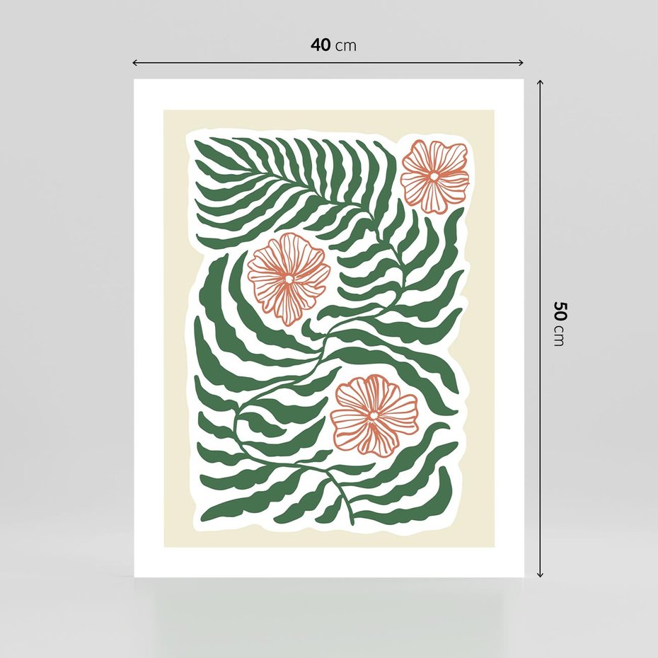 Plakat bez ramy 40x50 - Migocące Wzory - abstrakcyjna kompozycja, paprocie