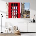 Obraz na płótnie 120x80 - Ikoniczna budka telefoniczna w Londynie - budka, telefoniczna