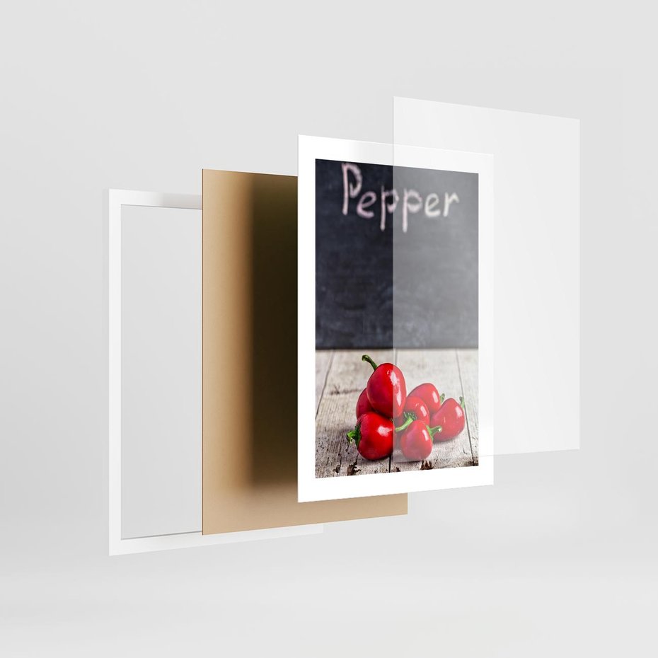 Plakat w ramie 30x40 - Eksploracja smaków - papryka, kuchnia - rama biała