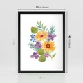 Plakat w ramie 30x40 - Kwiatowe Inspiracje - akwarelowe polne kwiaty, minimalistyczny plakat - rama czarna