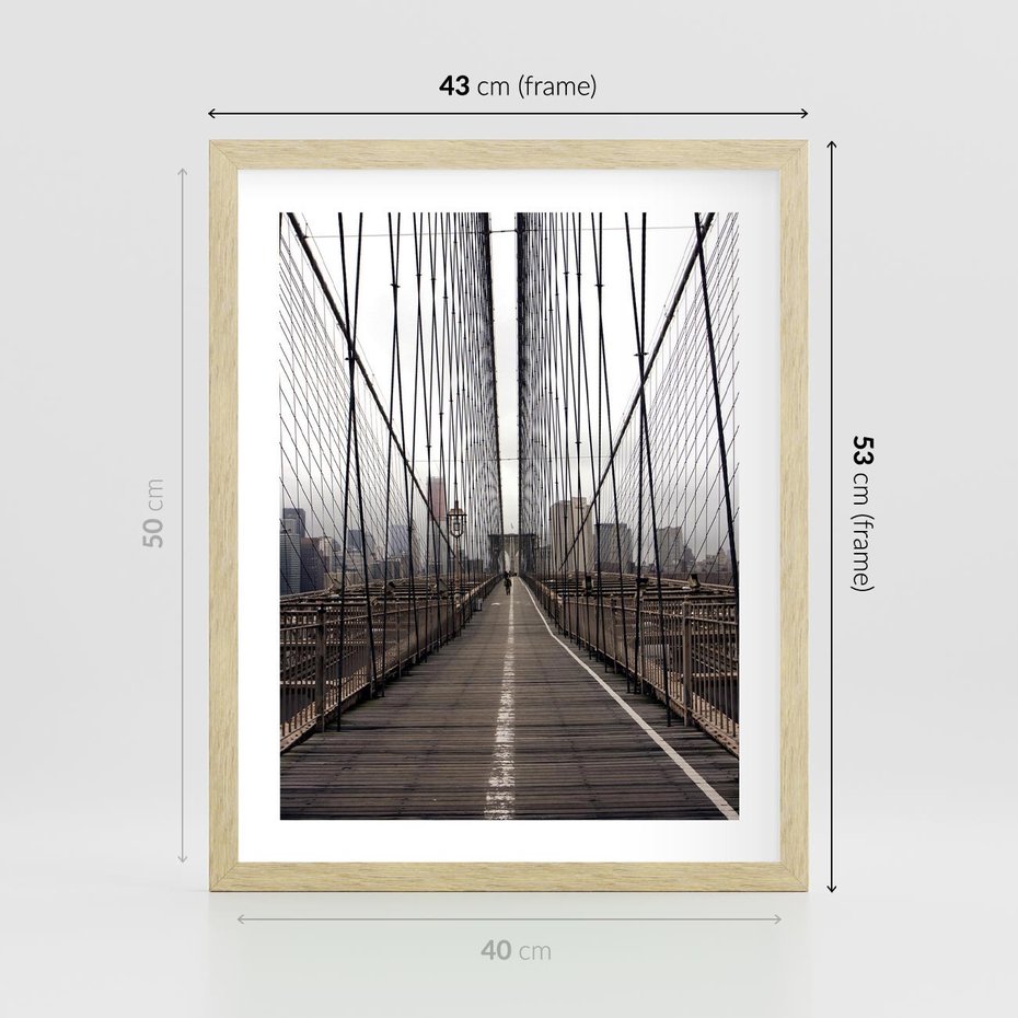 Plakat w ramie 40x50 - Nowoczesna Linia - most, nowoczesna - rama drewno