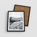 Plakat w ramie 40x50 - Biały Zimowy Pejzaż - góry w zimie, ośnieżone wysokie szczyty - rama czarna