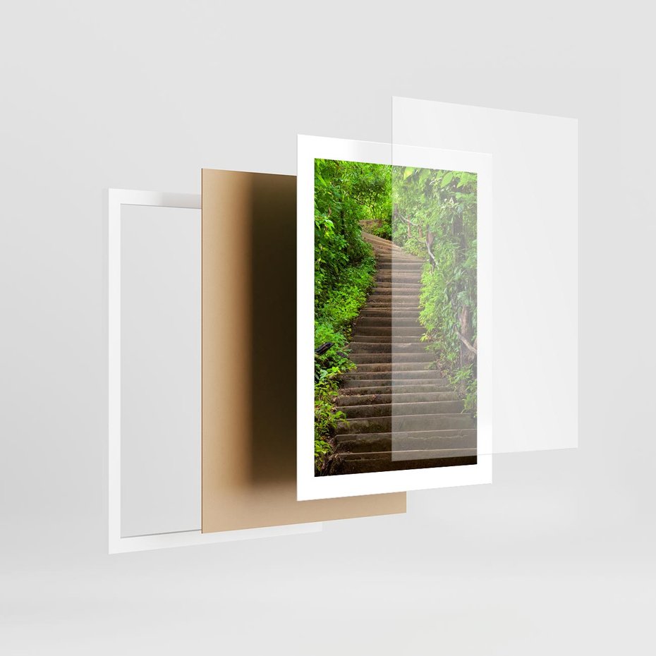 Plakat w ramie 30x40 - Magia Leśnej Ścieżki - ścieżka, w lesie - rama biała