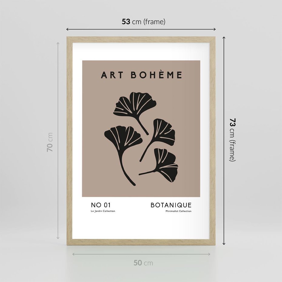 Plakat w ramie 50x70 - Botaniczne wymysły - sztuka boho, plakat - rama drewno